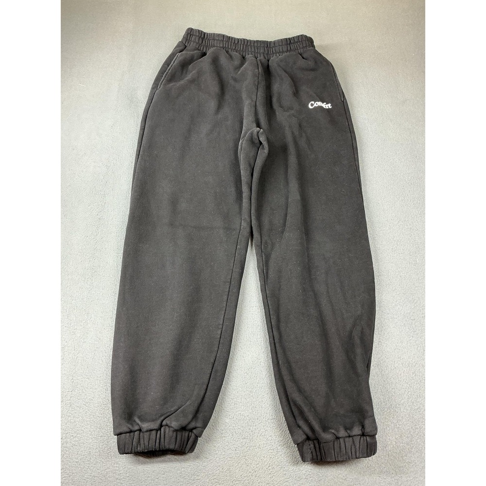 Comfrt Pants Mens L Black Fleece Sweatpants Elastic Waist Pockets Relaxed